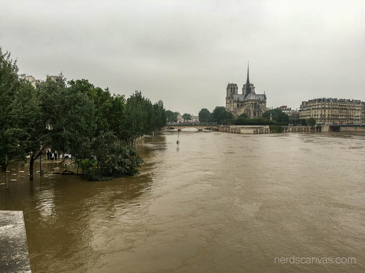 Notre-Dame from pont de la Tournelle during the flooding