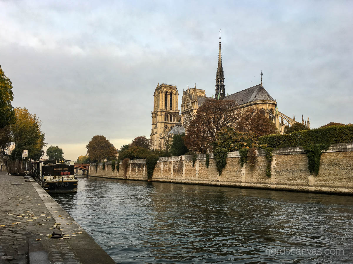 Notre-Dame from quai de Montebello in Autumn